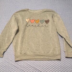 Gray Heart Pattern Women's Sweater